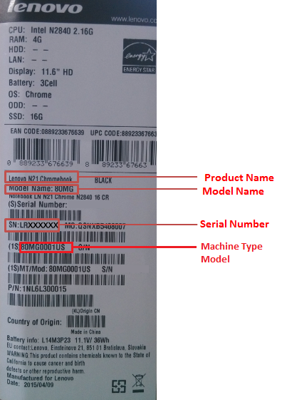 Find Product Name And Serial Number