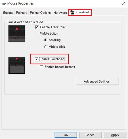 How to enable or disable your touchpad - ThinkPad - Lenovo Support
